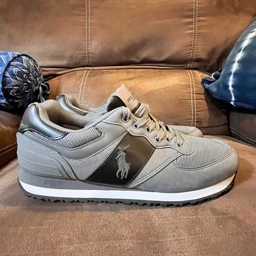 Polo Sport Ralph Lauren Slaton Shoes Sneakers grey Mens Size 12